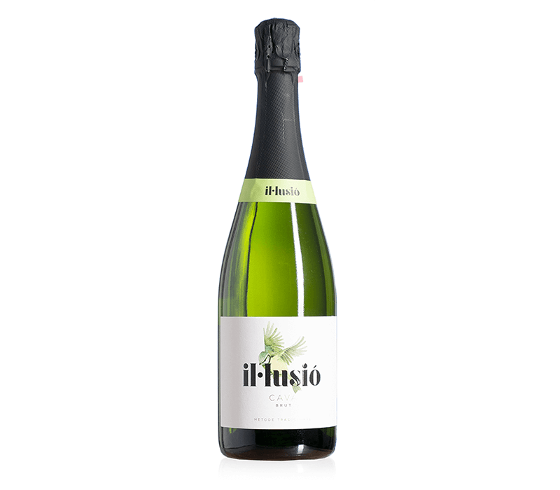 Láhev šumivého bílého vína Il Lusió Cava Brut Nature Organic